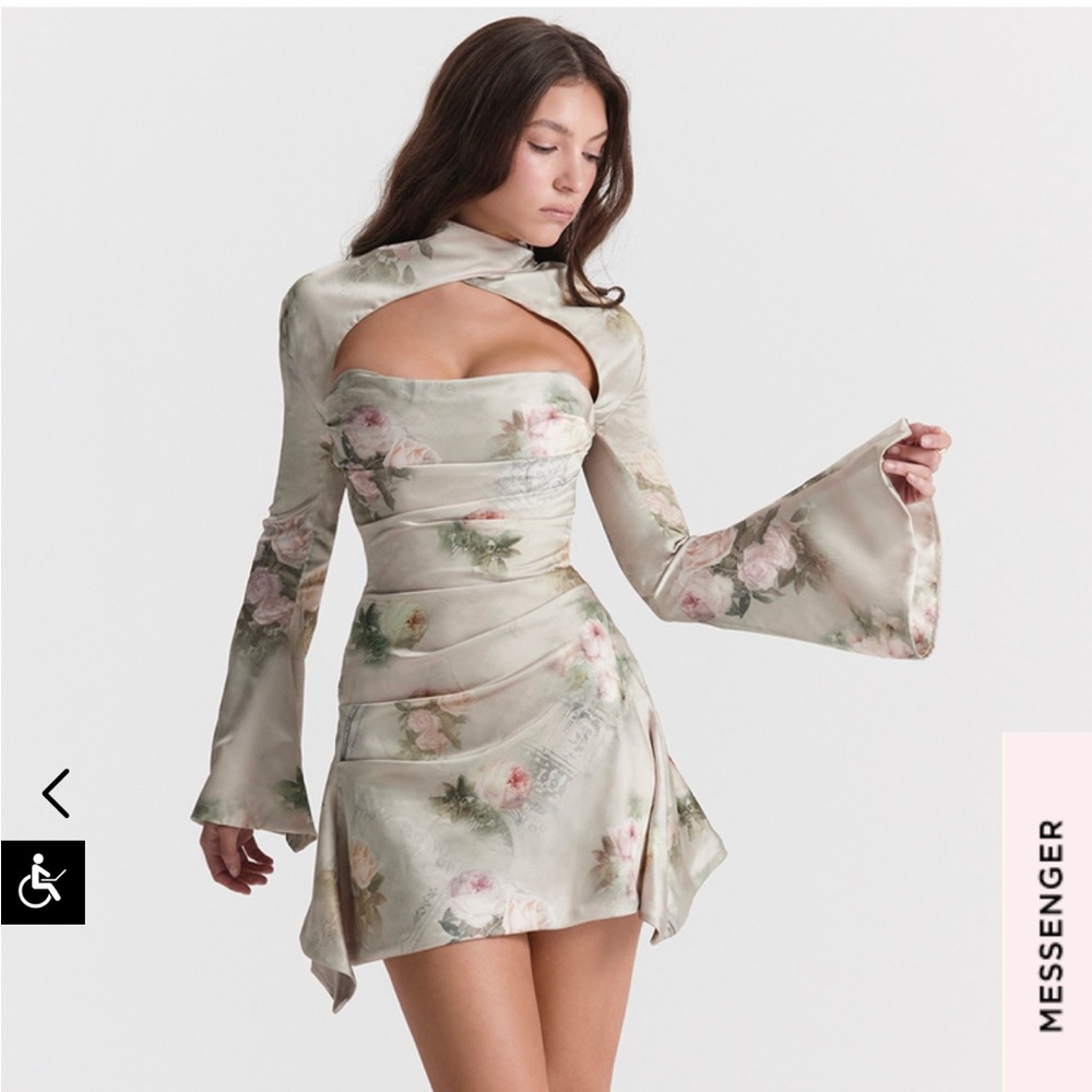 House of CB Toira Vintage Floral Draped Corset Dress